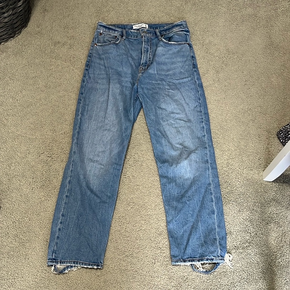 abercrombie and fitch ankle straight ultra high waisted jean